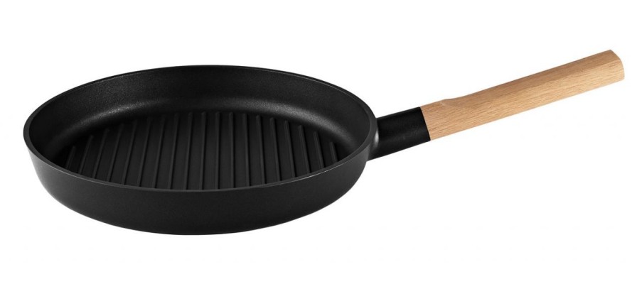 Kuche & Haushalt Eva Solo Pfannen | Eva Solo Nordic Kitchen Alu Schwarz Grillpfanne O 28 Cm Beschichtet