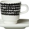 Kuche & Haushalt Marimekko Becher & Tassen | Marimekko Siirtolapuutarha (Schrebergarten) Oiva Tasse 0,05 L 2 Tlg. Schwarz, Cremew