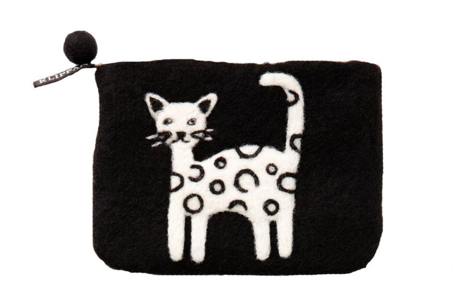 Fashion Klippan Taschen & Accessoires | Klippan Katze Filzborse 10X14 Cm Handarbeit