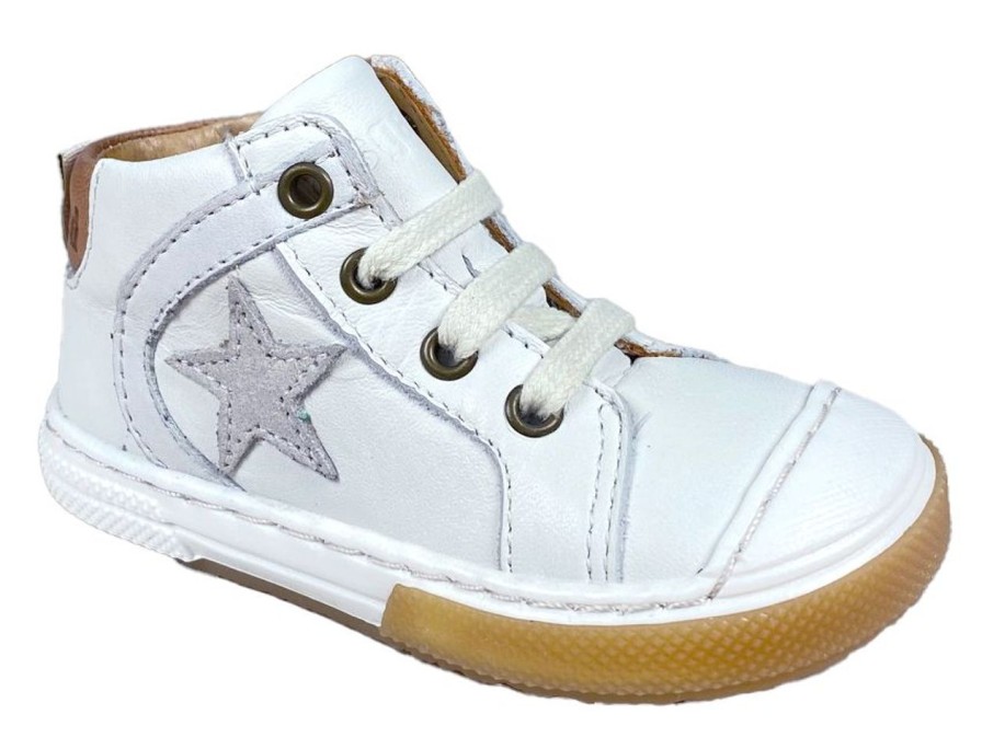 Kinderwelt Bisgaard Schuhe | Bisgaard Jungen Kinder Ledersneaker Mit Reisverschlus Weis