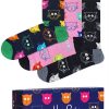 Fashion Happy Socks Strumpfe | Happy Socks Unisex Strumpfe Katzenmix Geschenkbox 3 Stk.