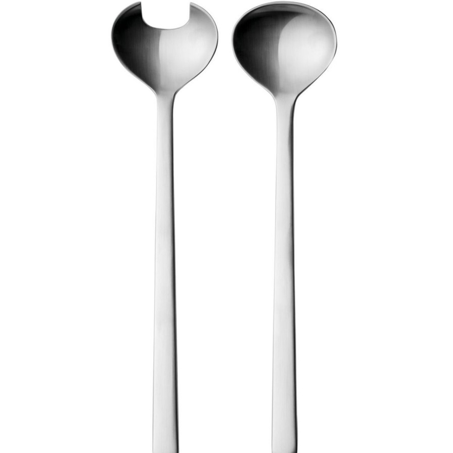 Kuche & Haushalt Georg Jensen Servierbesteck | Georg Jensen New York Salatbesteck 2 Tlg. Matt