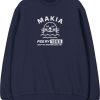 Fashion Makia Clothing Pullover& Sweatshirts & Strickjacken | Makia Clothing Unisex Sweatshirt Mit Print Konnus Dunkelblau Special Edition Fur Scharen & Seen