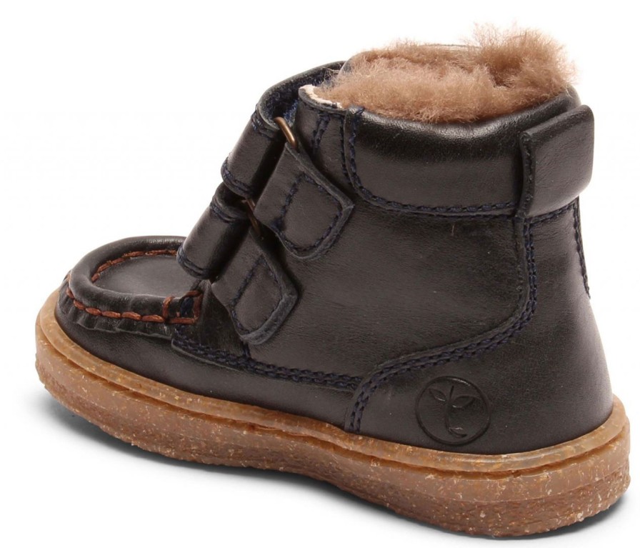 Kinderwelt Bisgaard Schuhe | Bisgaard Jungen Kinder Lauflernschuh Lederstiefel Mit Klettverschlus / Lammfellfutter Viggo