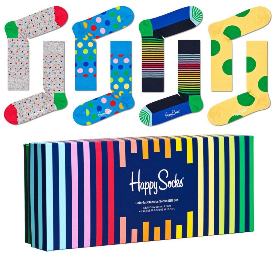 Fashion Happy Socks Strumpfe | Happy Socks Unisex Strumpfe Colorful Geschenkbox 4 Stk.