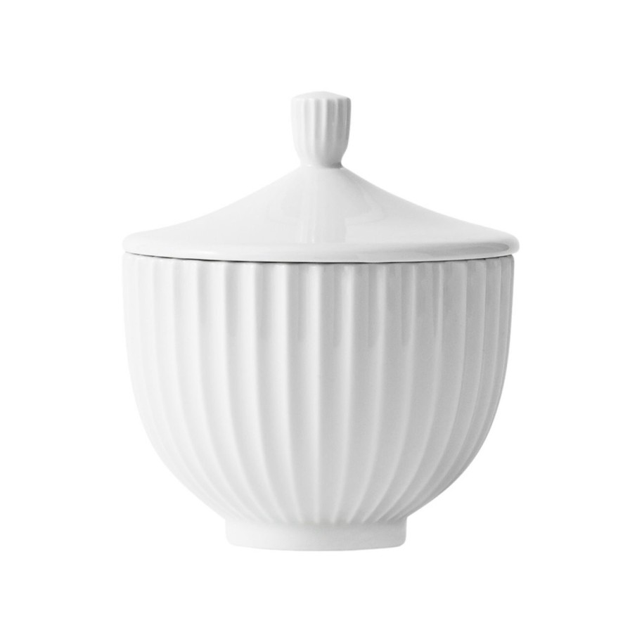 Geschenke Lyngby Porcelæn | Lyngby Porcelaen Vase & Acc. Dose Porzellan Weis