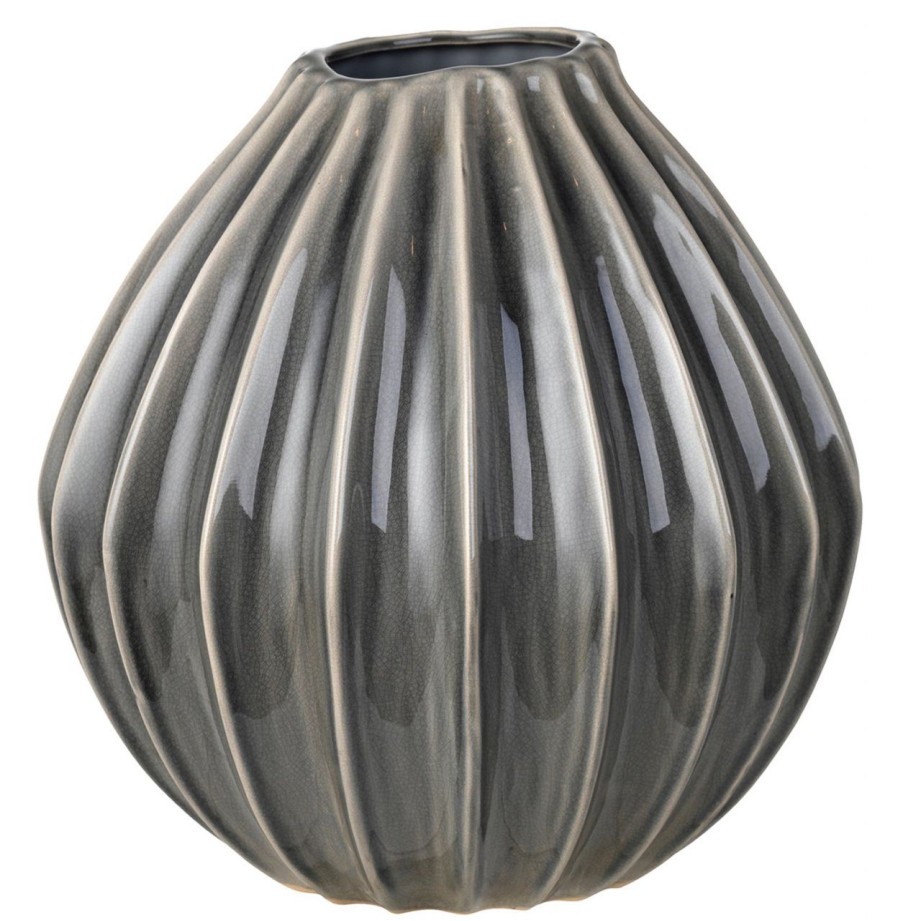 Wohnen Broste Copenhagen Vasen | Broste Copenhagen Wide Vase Hohe 30 Cm Smoked Pearl