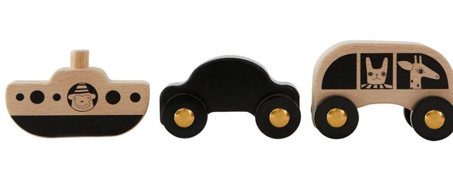 Kinderwelt OYOY Holz & Lernspielzeug | Oyoy Mini No Rush Modellauto 2 Stk. Und Schiff