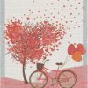 Geschenke Ekelund | Ekelund Besondere Anlasse Wind Der Liebe Geschirrtuch (Oko-Tex) 35X50 Cm Rot, Weis, Grau