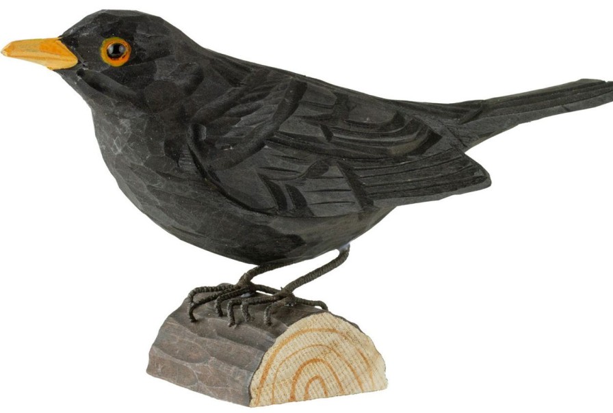 Wohnen Wildlife Garden Figuren | Wildlife Garden Decobird Amsel Handgeschnitzt