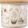 Kuche & Haushalt Muurla Dosen & Vorratsglaser | Muurla Mumin Bon Appetit Dose Mit Korkdeckel 1,3 L Emaille Beige, Mehrfarbig