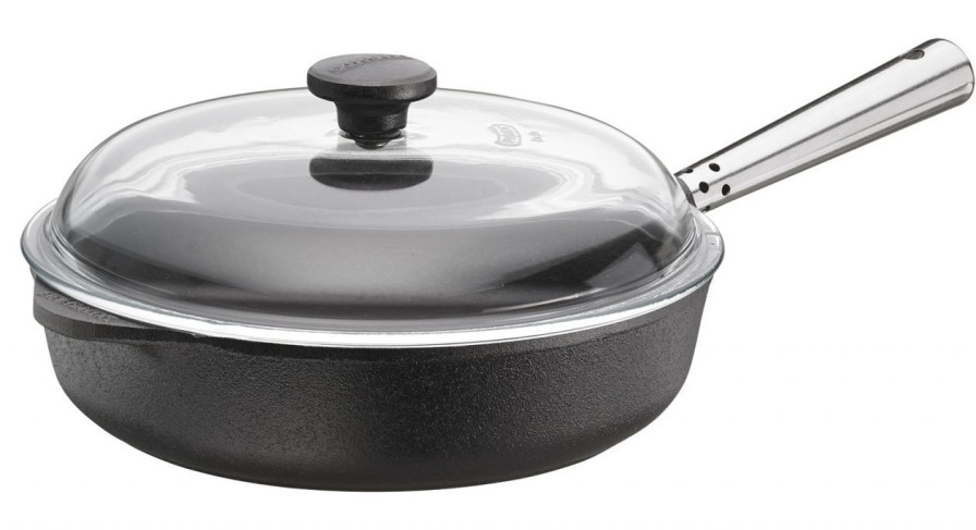 Kuche & Haushalt Skeppshult Pfannen | Skeppshult Professional Edelstahlgriff Sautepfanne Mit Glasdeckel O 25 Cm Gusseisen