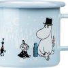 Kinderwelt Muurla Glaser& Becher & Geschirr | Muurla Mumin Winterzeit Tag Auf Eis Becher Emaille 0,25 L Hellblau, Schwarz, Weis