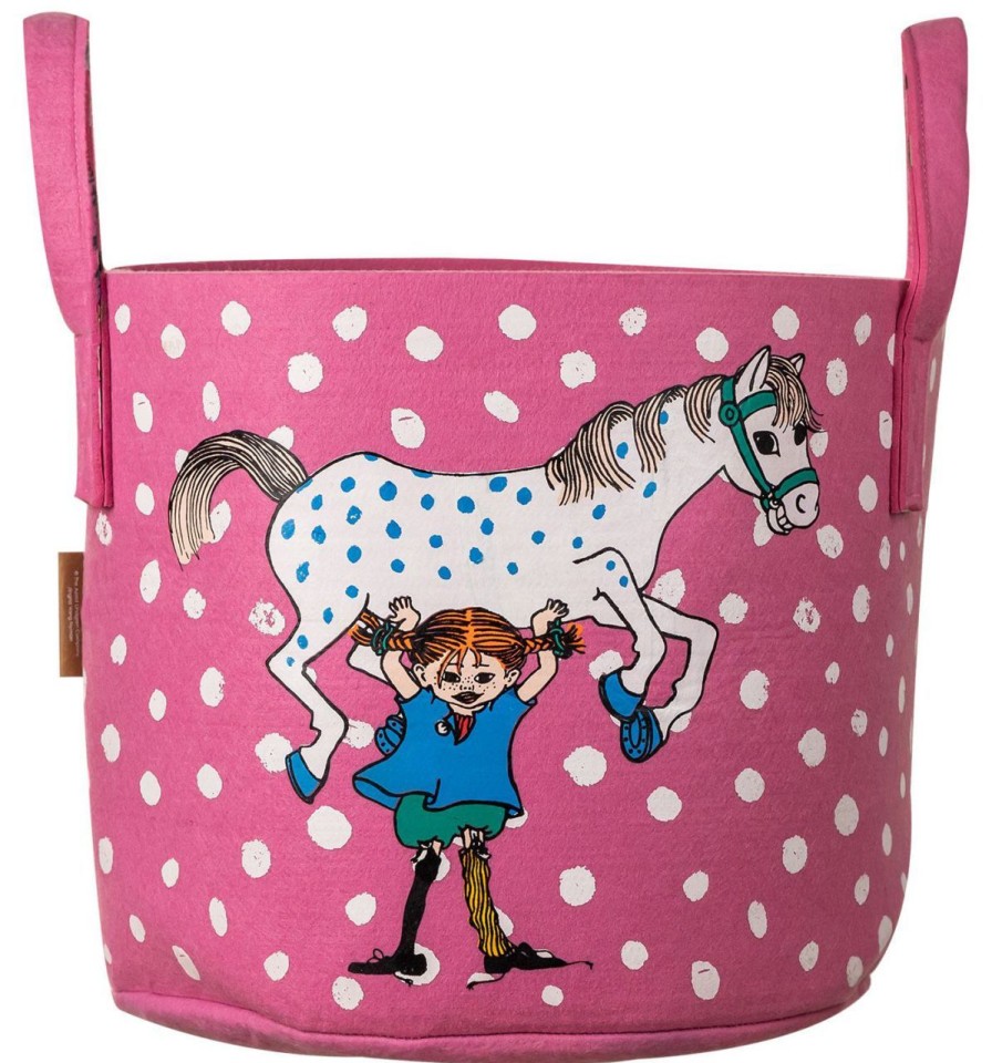 Kuche & Haushalt Muurla Korbe | Muurla Pippi Langstrumpf Pippi & Pferd Aufbewahrungskorb Aus Recyceltem Pet Hohe 31 Cm O 35 Cm