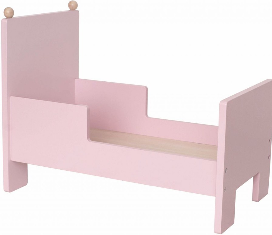 Kinderwelt Jabadabado Holz & Lernspielzeug | Jabadabado Puppenbett Holz Pink 42X24X34 Cm