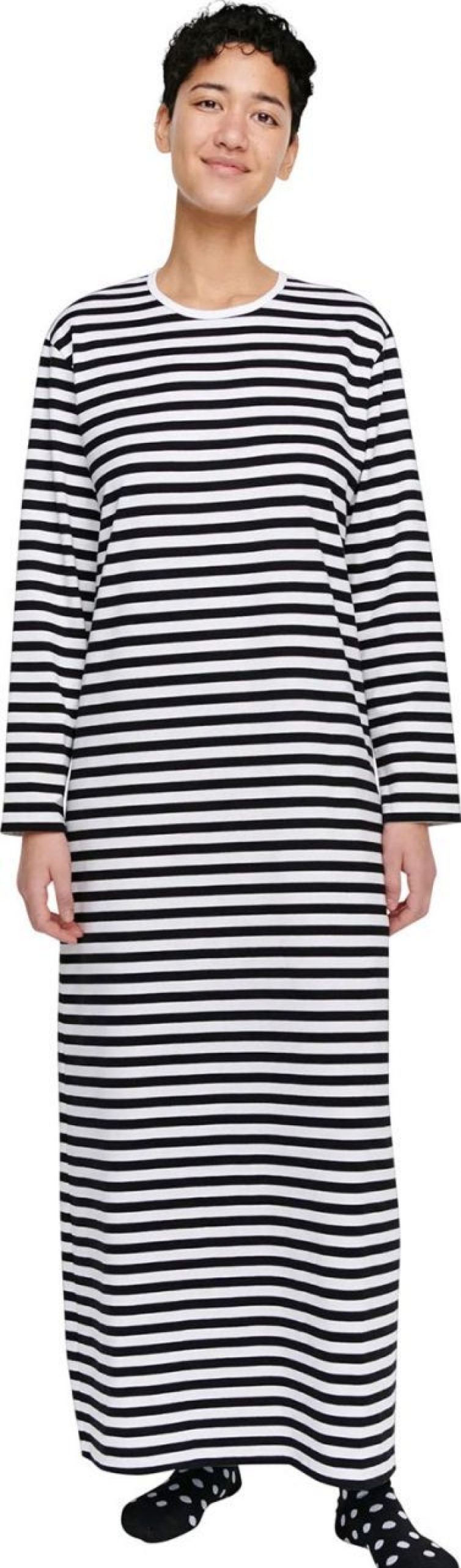 Fashion Marimekko Bademantel & Nachtwasche | Marimekko Unisex Nachthemd Langarm Jersey Tasaraita Katju