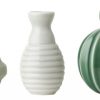 Geschenke Dottir Nordic Design | Dottir Nordic Design Samsurium Minibell Miniaturvase 3Er Set Hellgrau, Weis, Grun