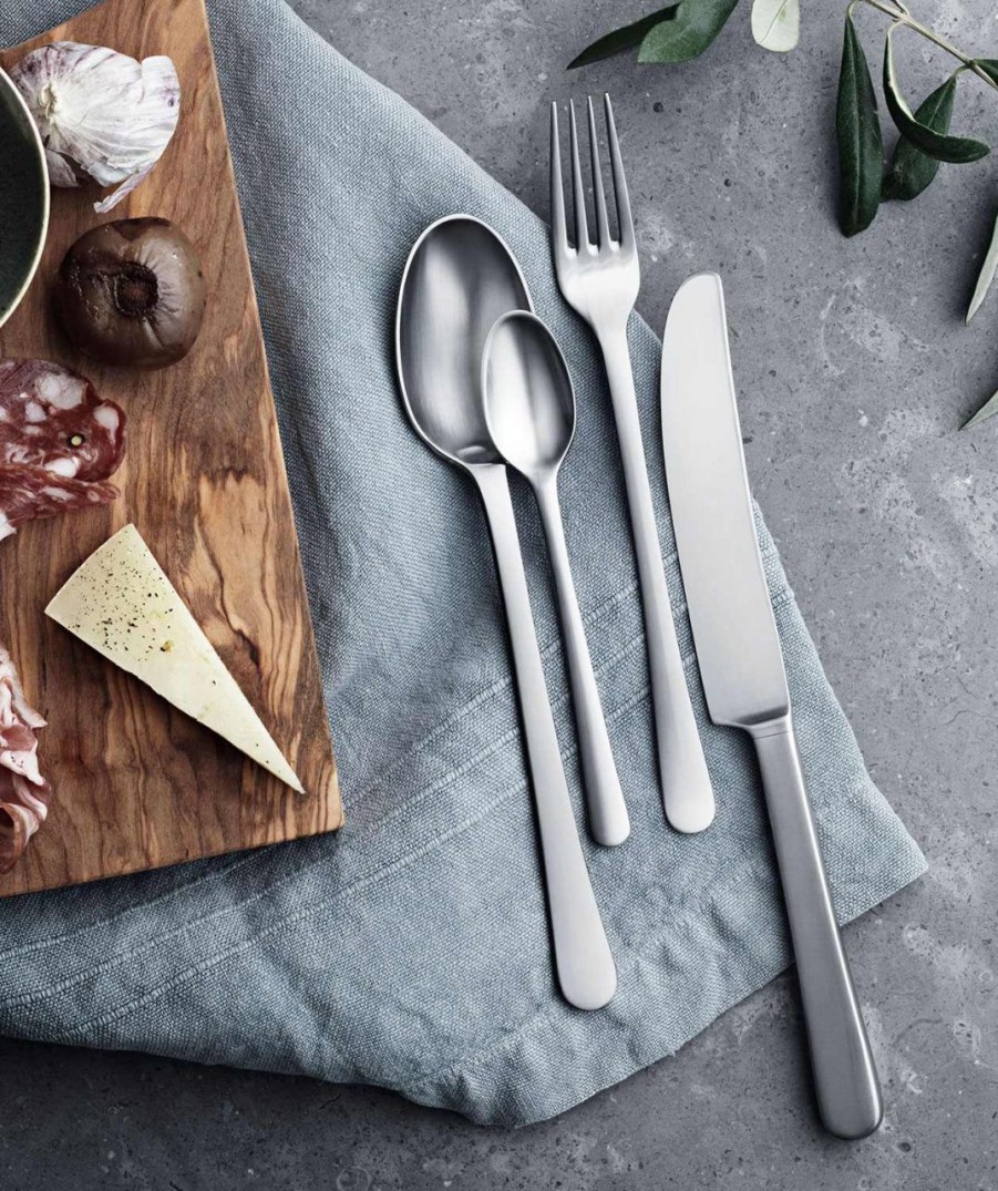 Kuche & Haushalt Georg Jensen Sets | Georg Jensen Copenhagen Dessertgabel / Dessertmesser Je 4 Stk. Matt