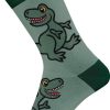 Fashion Bo Bendixen Strumpfe | Bo Bendixen Unisex Strumpfe Grun T-Rex