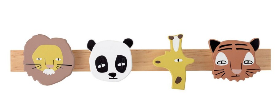 Kinderwelt Bloomingville Dekoration | Bloomingville Sade Hakenleiste Tiere Holz Lange 47 Cm Hohe 10 Cm Mehrfarbig