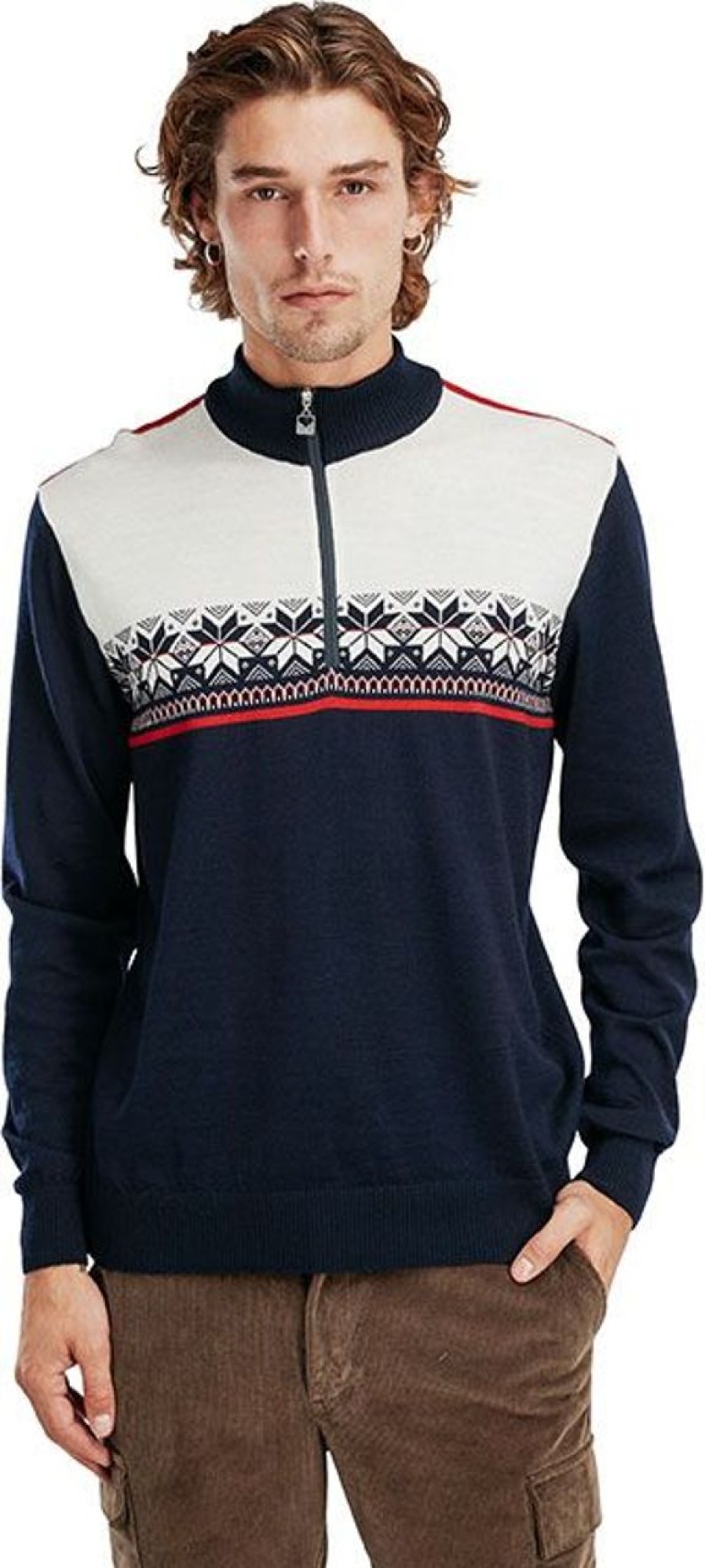 Fashion Dale of Norway Pullover& Sweatshirts & Strickjacken | Dale Of Norway Herren Merino Pullover Mit Kragen Und 1/4 Reisverschluss Liberg