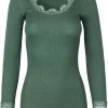 Fashion Rosemunde Copenhagen Shirts& Tops & Kleider | Rosemunde Copenhagen Damen T-Shirt Seide Breite Spitze / Langarm Benita