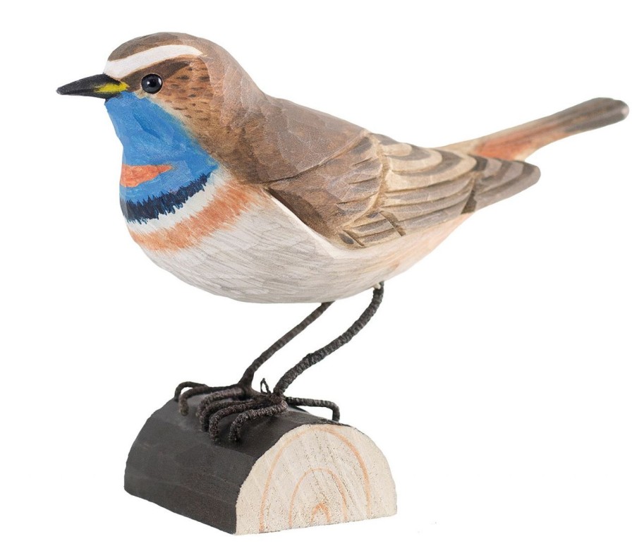 Geschenke Wildlife Garden | Wildlife Garden Decobird Blaukehlchen Handgeschnitzt