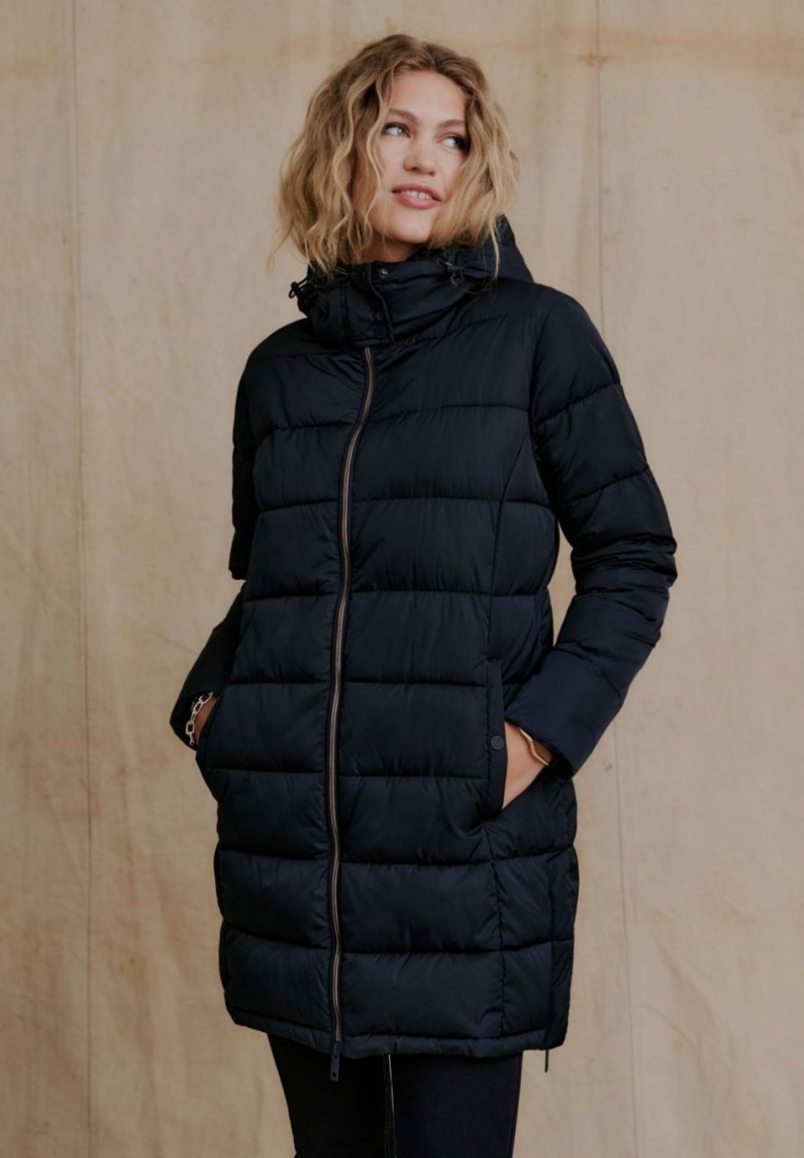 Fashion REDGREEN Outdoorjacken & &Mantel | Redgreen Damen Steppjacke Mit Sorona-Wattierung Mit Verstellbarer Kapuze Dark Navy Svenja