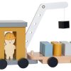 Kinderwelt Jabadabado Holz & Lernspielzeug | Jabadabado Holzspielzeug Kran Mit Magnet & Bauklotzen 10X21X33 Cm Holz, Magnet