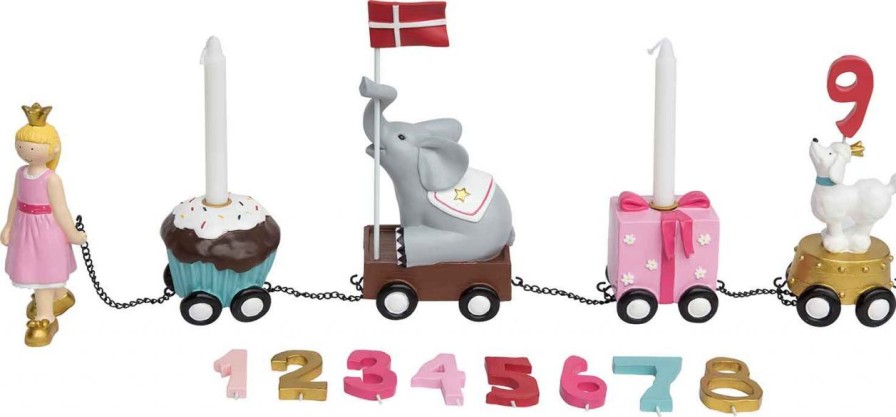 Kinderwelt Kids by Friis Dekoration | Kids By Friis Geburtstagszug Prinzessin 9 Zahlen