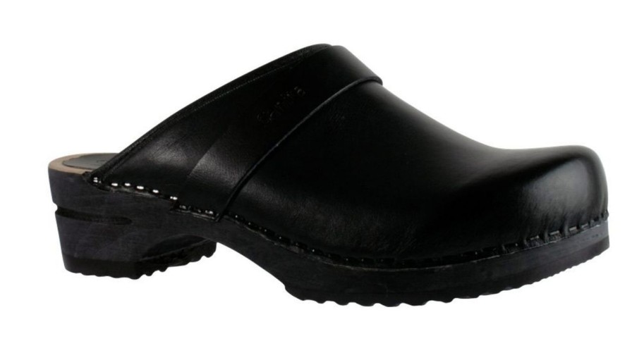 Fashion Sanita Schuhe | Sanita Herren Clogs Holz Offen Schwarz Ralph