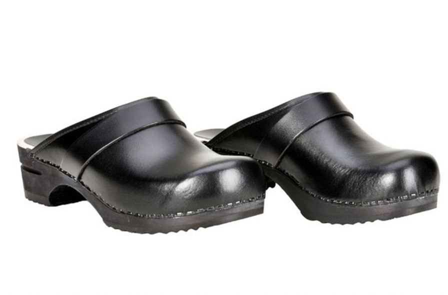 Fashion Sanita Schuhe | Sanita Herren Clogs Holz Offen Schwarz Ralph