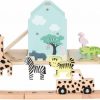 Kinderwelt Jabadabado Holz & Lernspielzeug | Jabadabado Safari 2 Autos & Strase & 9 Tiere Set Holz