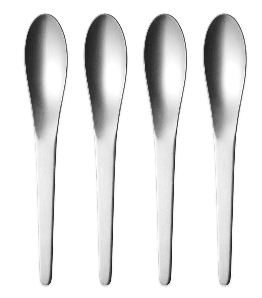 Kinderwelt Georg Jensen Besteck | Georg Jensen Arne Jacobsen Teeloffel / Kinderloffel Lang 4 Stk. Matt