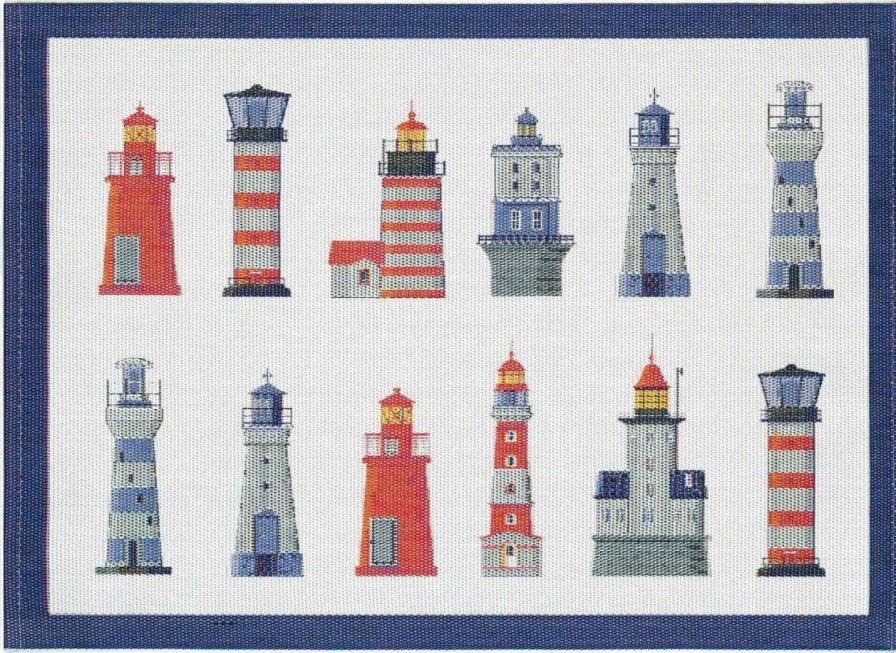 Kuche & Haushalt Ekelund Tischsets | Ekelund Maritim Leuchtturme Tischset (Oko-Tex) 35X48 Cm