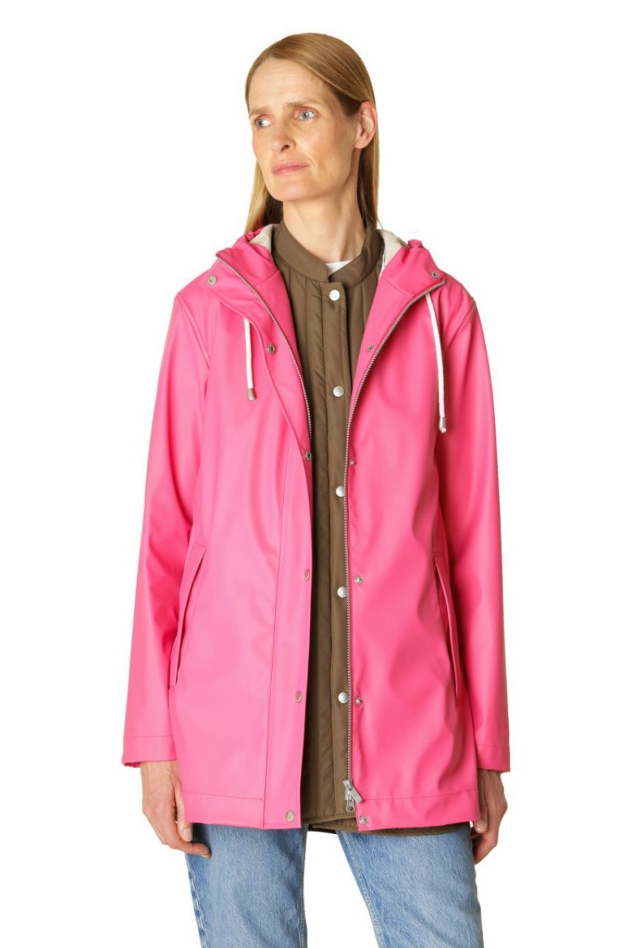 Fashion Ilse Jacobsen Outdoorjacken & &Mantel | Ilse Jacobsen Damen Regenjacke Mit Verstellbarer Kapuze Rain228Fr