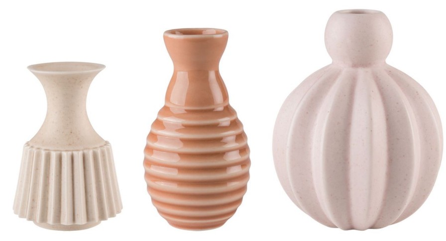 Geschenke Dottir Nordic Design | Dottir Nordic Design Samsurium Minibell Miniaturvase 3Er Set Beige, Koralle, Rosa