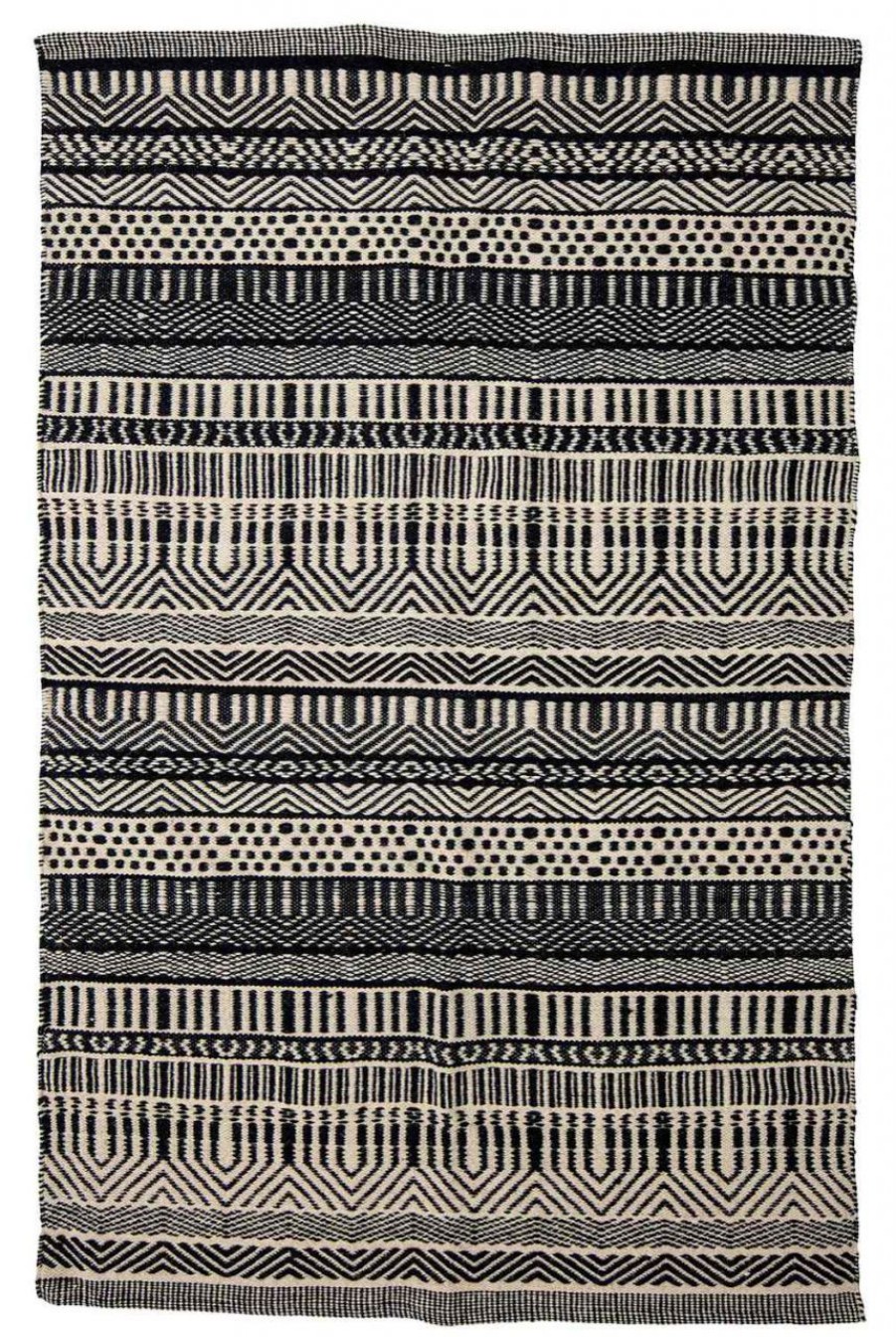 Wohnen Bloomingville Teppiche | Bloomingville Joob Teppich Wolle 120X180 Cm Schwarz, Natur