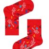 Kinderwelt Happy Socks Strumpfe | Happy Socks Unisex Kinder Strumpfe Gitarre Rot