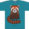 Fashion Bo Bendixen Shirts | Bo Bendixen Unisex T-Shirt Petrol Roter Panda