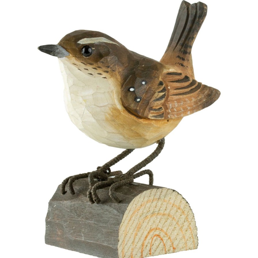 Geschenke Wildlife Garden | Wildlife Garden Decobird Zaunkonig Handgeschnitzt