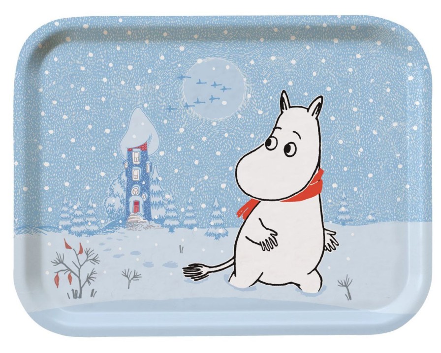 Kuche & Haushalt Opto Design Tabletts | Opto Design Mumin Schnee Tablett 20X27 Cm