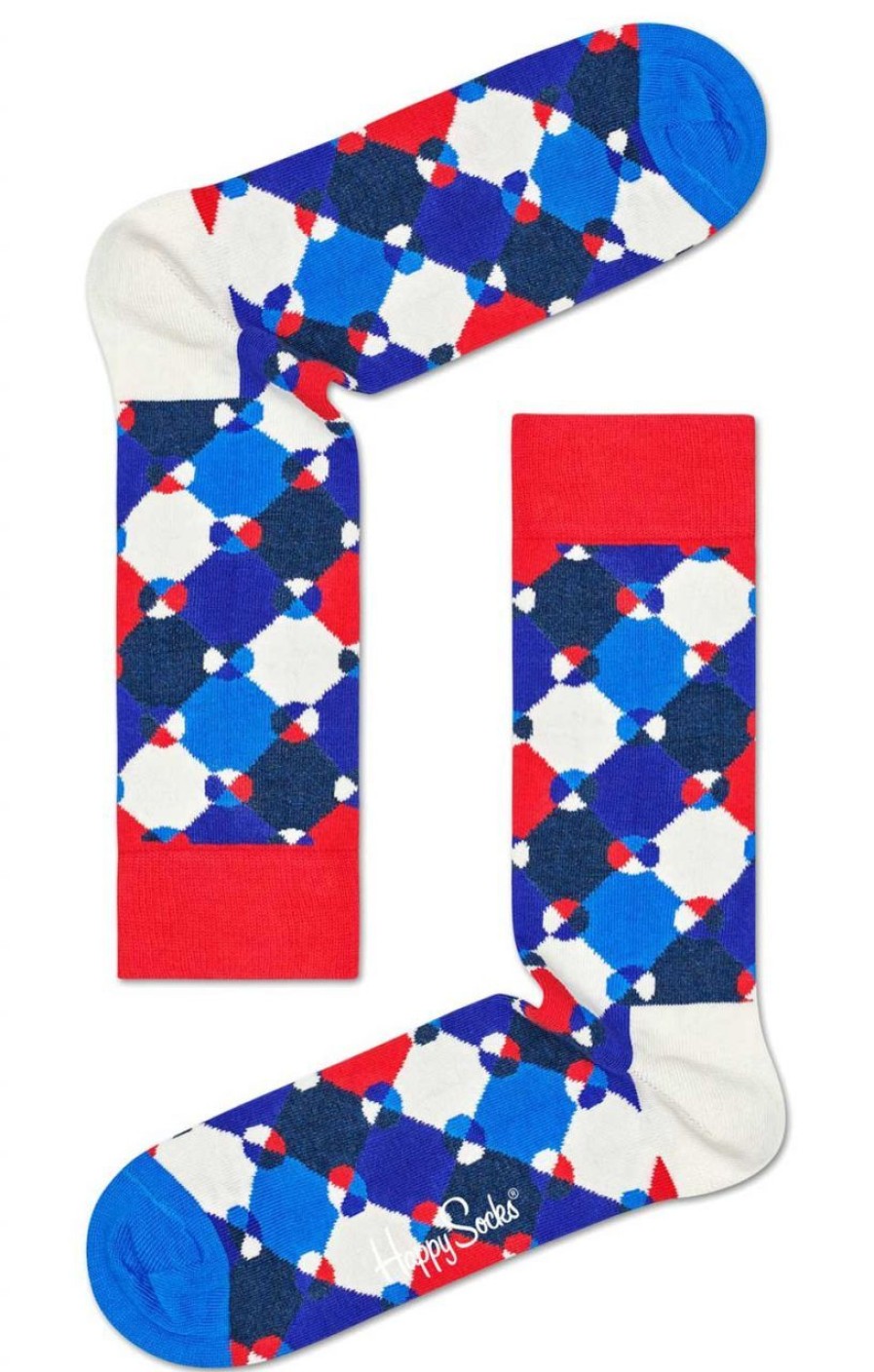 Fashion Happy Socks Strumpfe | Happy Socks Unisex Strumpfe Diamond Dot Blau, Rot, Weis