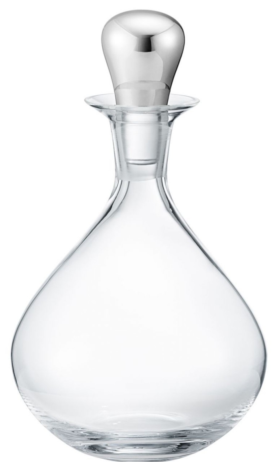 Kuche & Haushalt Georg Jensen Karaffen & Kruge | Georg Jensen Sky Cognac Dekanter 1,45 L Mit Stahlstopfen Edelstahl Poliert, Kristallglas