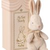 Kinderwelt Maileg Kuscheltiere | Maileg Mein Erster Hase Mit Geschenkbox Hohe 18 Cm