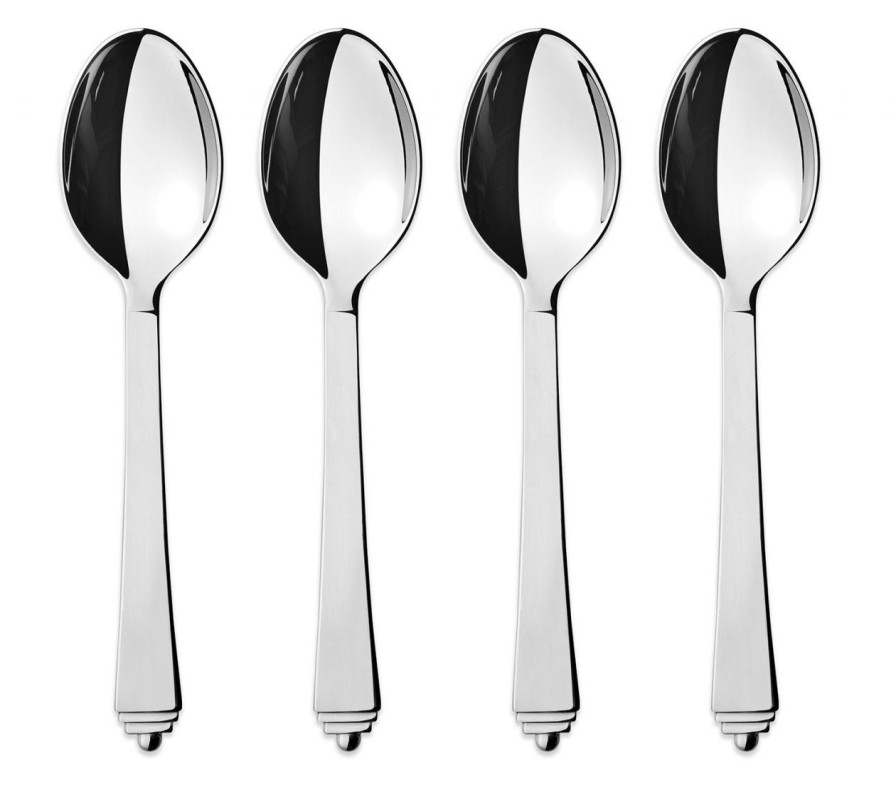 Kuche & Haushalt Georg Jensen Sets | Georg Jensen Pyramid Dessertloffel 4 Stk. Poliert