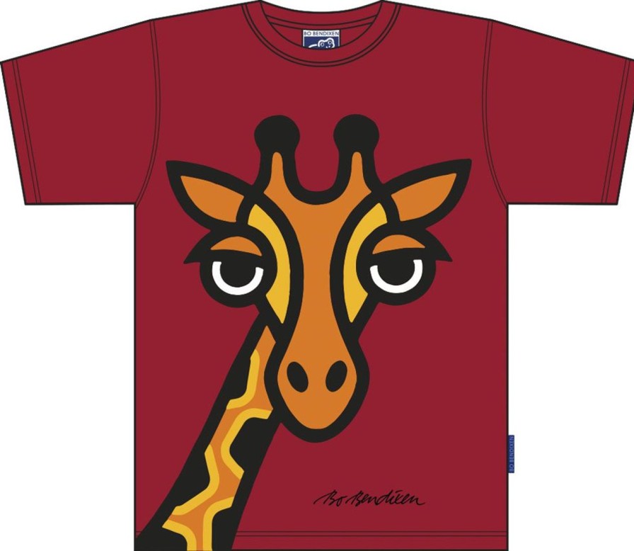 Fashion Bo Bendixen Shirts | Bo Bendixen Unisex T-Shirt Rot Giraffe