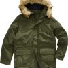 Fashion REDGREEN Outdoorjacken & &Mantel | Redgreen Herren Parka Wind- & Wasserdicht Abnehmbarer Fellkragen / Kapuze Dunkelgrun Stone