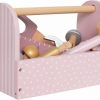 Kinderwelt Jabadabado Holz & Lernspielzeug | Jabadabado Werkzeugkiste Rosa Holz 16 Tlg. 23X12X16 Cm