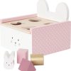 Kinderwelt Jabadabado Holz & Lernspielzeug | Jabadabado Holzspielzeug Steckspiel Und Sortierbox Hase Rosa, Weis 14X12X13 Cm